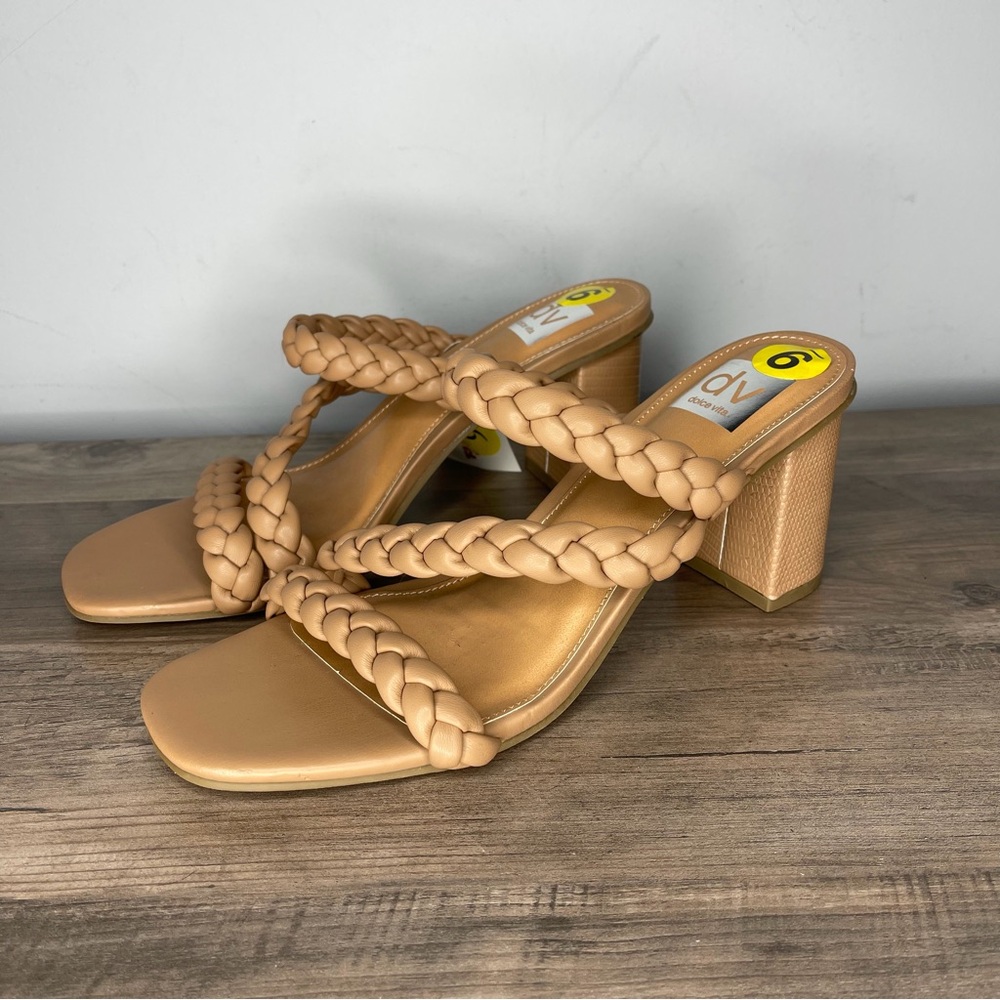 Ladies new Dolce Vita Halleigh nude scrappy high heels shoes size 9